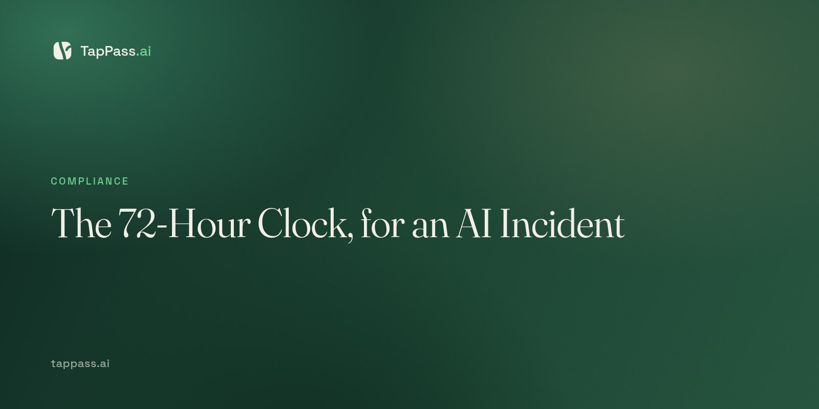 The 72-Hour Clock, for an AI Incident